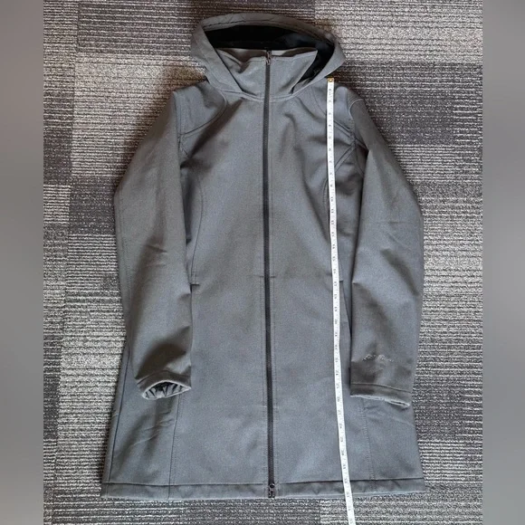 Eddie Bauer ‘Windfoil Elite’ Hooded Fleece Lined Gray Trench Coat SIZE L - Picture 9 of 11